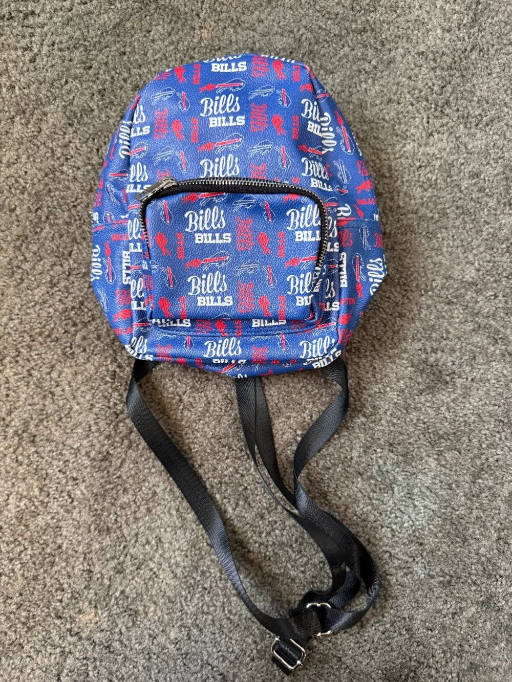FOCO Buffalo Bills Mini Backpack All-Over Print Faux Leather Blue Red NFL Game D